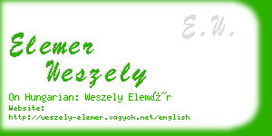 elemer weszely business card